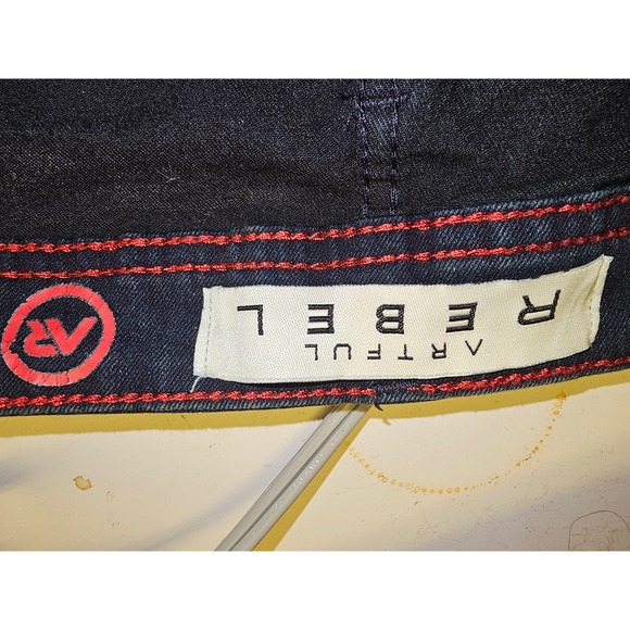 Artful Rebel Mens Slim Straight Jeans Dark Wash Indigo Stretch 36W 32L RN168948 - Picture 3 of 10